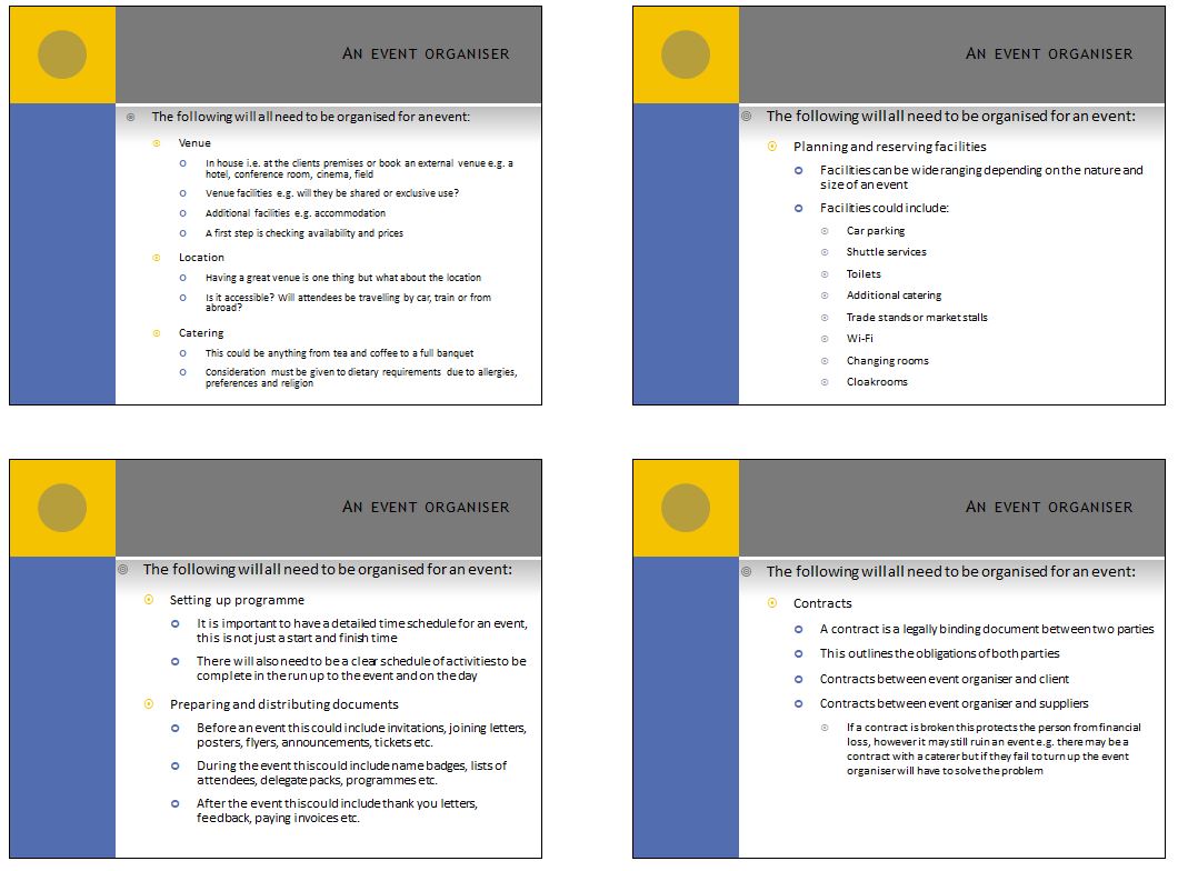 unit 4 managing an event assignment 2 example